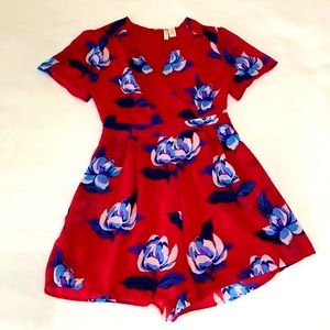 Francescas Red Floral Romper